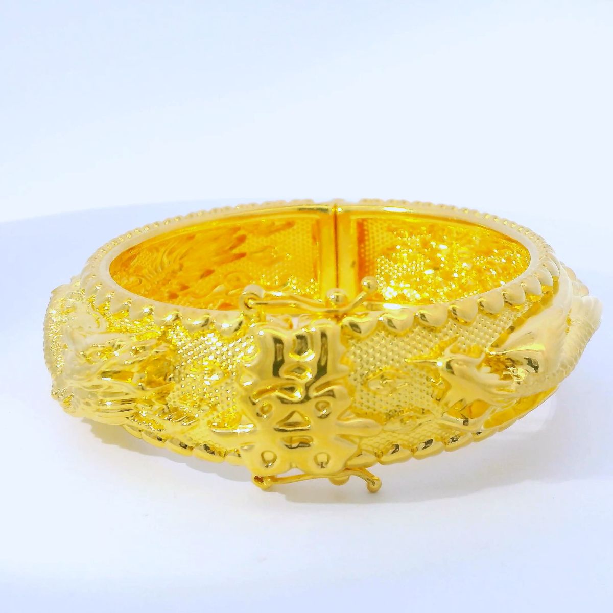 24K Dragon Chinese Characters Happiness Wedding Bangle - Z025260 -