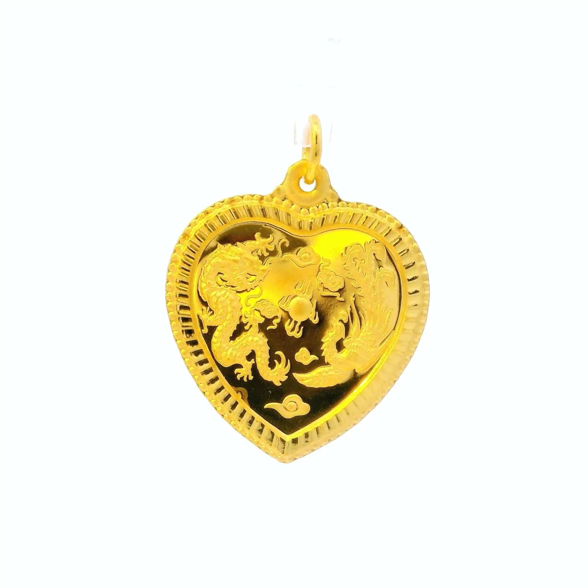 24K Heart Happiness Chinese Character Pendant - Z026073 - Free &