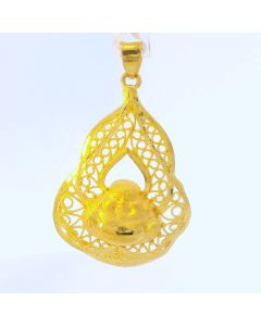 24K Rectangle Panda Maxi Pendant - Z024567 - Free & Fast