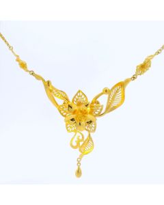 24K Five Flower Necklace - Z023455 - Free & Fast Shipping