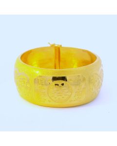 24K Chinese Characters Happiness Wedding Bangle - Z016287