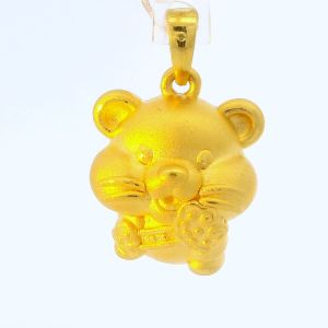 24K Circle Monkey Pendant - Z022256 - Free & Fast Shipping