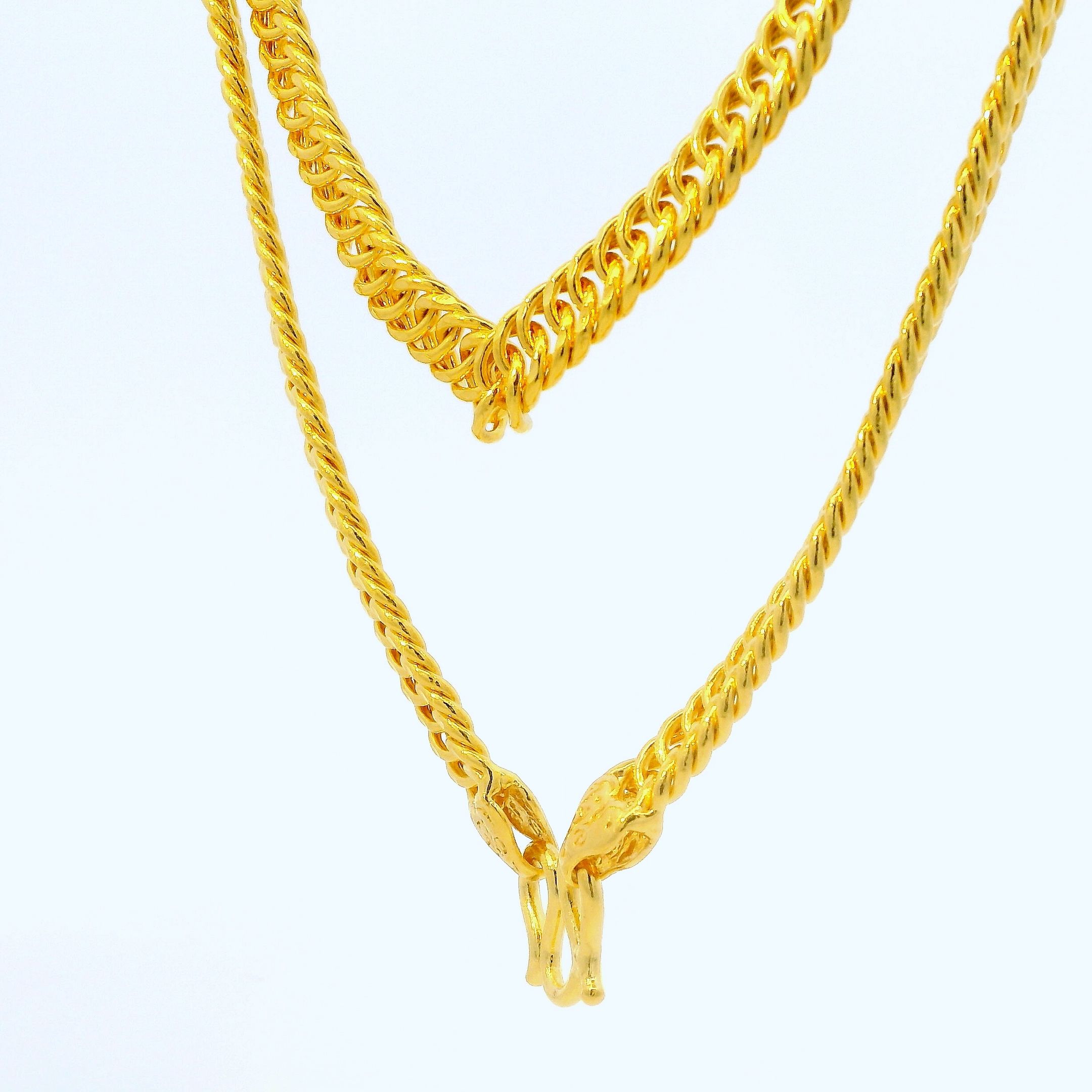 24K Fancy Link Chain - Z024505 - Free & Fast Shipping