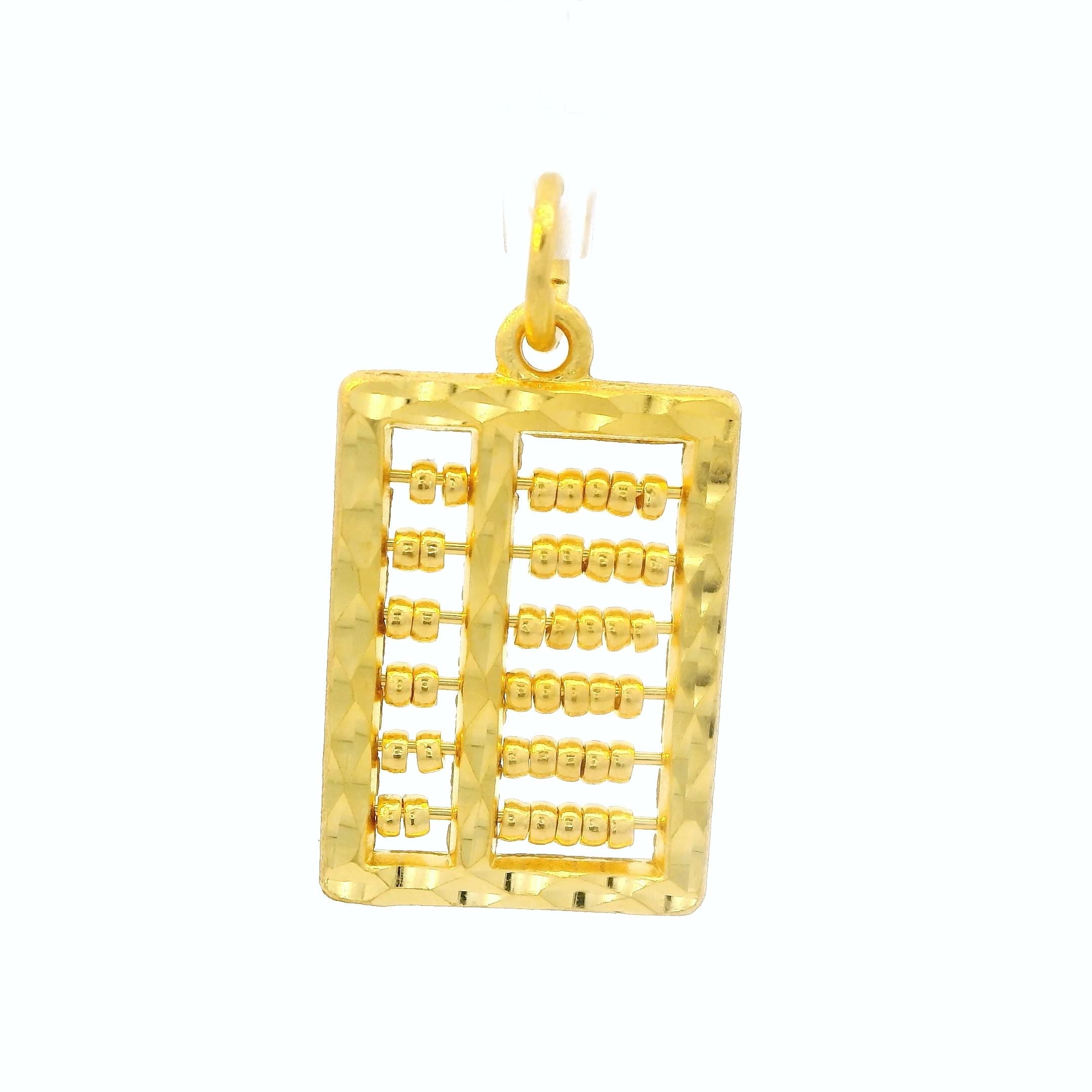 24K Rectangle Abacus Pendant - Z026310 - Free & Fast Shipping